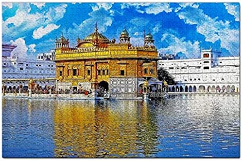 Tempel Amritsar Puzzle für Erwachsene 1000 Teile Holz Reisegeschenk Souvenir 38x26CM von AFHMZ