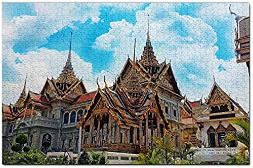 Thailand Grand Palace Bangkok Puzzle für Erwachsene 1000 Teile Holz Reisegeschenk Souvenir 70x50CM von AFHMZ