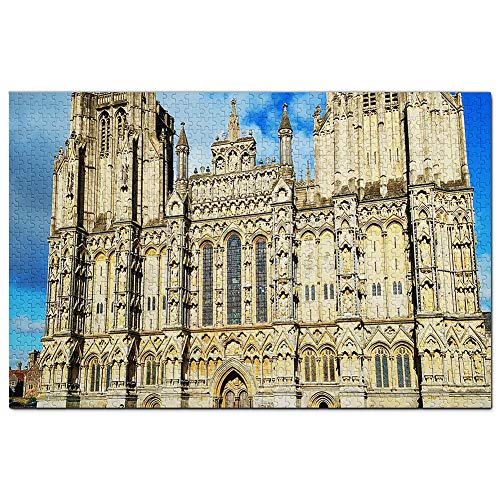 UK England Wells Kathedrale Puzzle für Erwachsene 1000 Teile Reisegeschenk Souvenir 70x50CM von AFHMZ