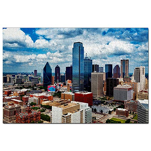 USA Amerika Dallas Texas Skyline Puzzle 1000 Teile Spiel Kunstwerk Reise Souvenir 38x26CM von AFHMZ