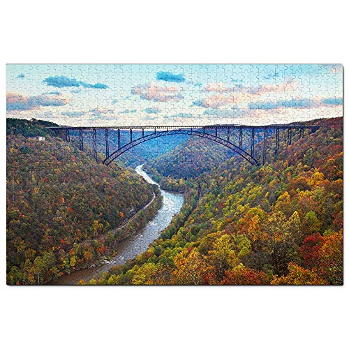 USA Amerika Fayetteville New River Gorge Bridge West Virginia Puzzle 1000 Teile Spiel Kunstwerk Reisesouvenir 100x70CM von AFHMZ