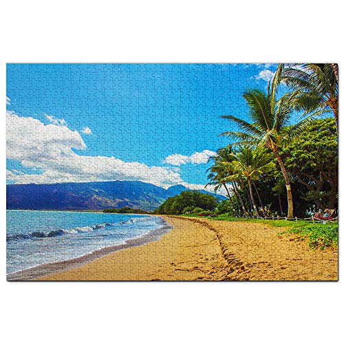 USA Amerika Strandlandschaft Hawaii Maui Kihei Puzzle 1000 Teile Spiel Kunstwerk Reise Souvenir 100x70CM von AFHMZ