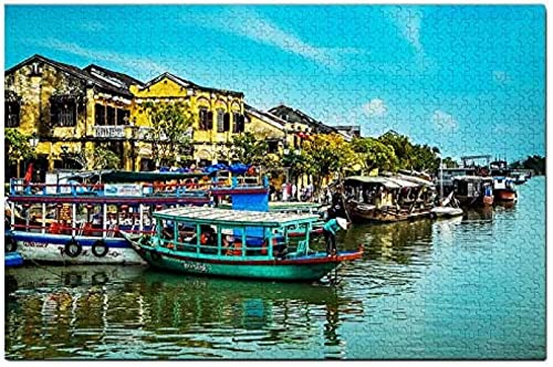 Vietnamesische Altstadt von Hoi An, Puzzle für Erwachsene, 1000 Teile, hölzernes Reisegeschenk, Souvenir, 52 x 38 cm von AFHMZ