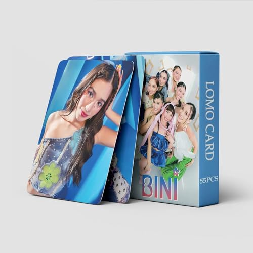 55 Stück Kpop BINI Cards BINI Mini Cards BINI Album Karten BINI Merch Photocards Set Kpop BINI Fotokarten Geschenk für Fans von AFSC