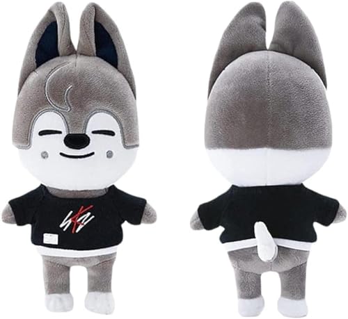 SKZOO Plüschtier Stray Kids Puppe Plüschtier Cartoon Niedlich Wolf Chan Leebit DWAEKKI Jiniret Han Quokka BbokAri PuppyM Foxl.NY Puppe 21 cm (Wolf Chan) von AFSC