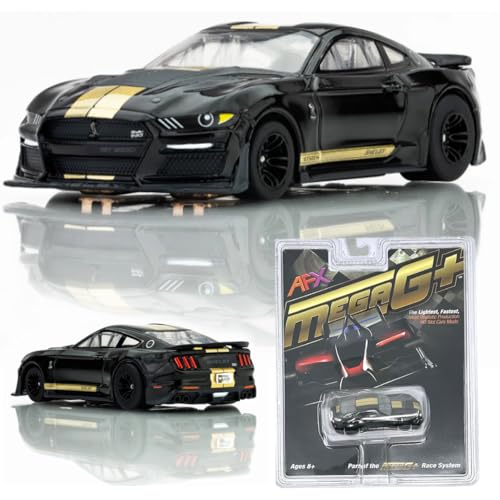 AFX 22082 Mega-G+ 2022 Ford Shelby Mustang GT500H Schwarz/Gold HO Slot Car von AFX