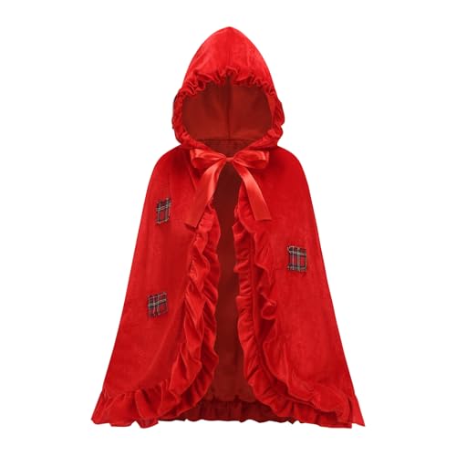 AGCOAH Rotkäppchen-Umhang, Samt-Umhang für Halloween, Weihnachten, Cosplay, Party, Zweilagiger Aufnäher, 28INCH AGCOAH Rotkäppchen-Umhang, Samt-Umhang für Halloween, Weihnachten, Cosplay, Party, Zweilagiger Aufnäher, 28INCH von AGCOAH