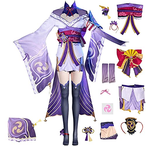 AGENCO Genshin Impact Cosplay Modell Zubehör, Spiel Raiden Shogun Cosplay Kostüm, Deluxe Anzug Full Set Halloween Outfits Für Frauen von AGENCO