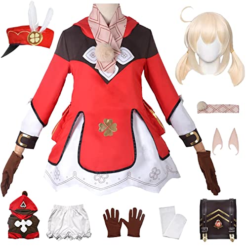 AGENCO Klee Kostüm Damen Cosplay Outfit Uniform Set Anime Spiel Dress Up Anzug Rollenspiel Für Karneval Verkleidung Weihnachten Party Halloween von AGENCO