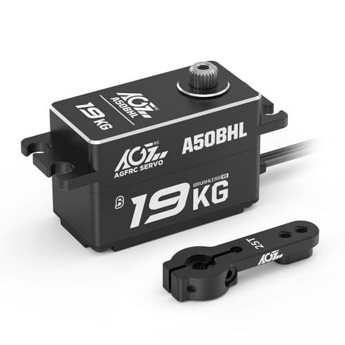 AGFRC 19 kg Low-Profile-programmierbarer RC-Lenk-Servo – 0,073 Sekunden Hochgeschwindigkeits-Vollmetallgetriebe, bürstenloser schwarzer Servo mit 25T Metall-Servohorn für 1/10 RC Drift-Auto, AGFRC 19 kg Low-Profile-programmierbarer RC-Lenk-Servo – 0,073 Sekunden Hochgeschwindigkeits-Vollmetallgetriebe, bürstenloser schwarzer Servo mit 25T Metall-Servohorn für 1/10 RC Drift-Auto, von AGFRC