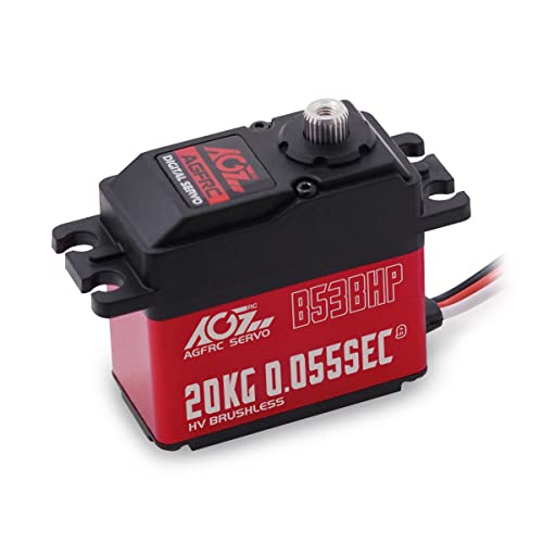 AGFRC Bürstenloser Hochgeschwindigkeits-Lenkung RC-Servomotor – 0,055s Digital-Servo mit Metallgetriebe für 1/10 RC Auto Boot Crawler (B53BHP V2) von AGFRC