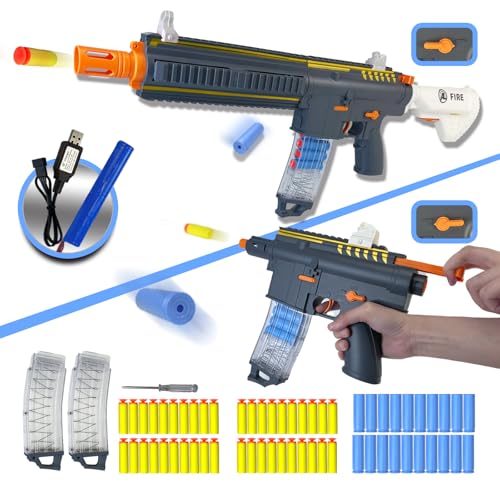 Automatic Spielzeug Pistole Kinder, 2 in 1 Modi Elektrische Toy Guns, Spielzeug Schaumstoff Blasterpistole, Schießspiele Spielzeug für Kinder und Mädchen Alter 7 8 9 10 11+ Jahre von AGM MASTECH