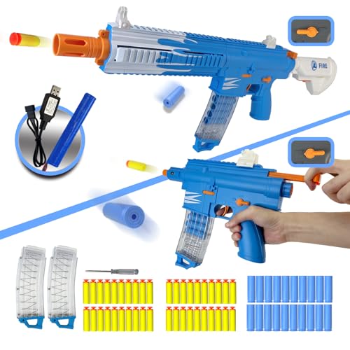 Automatic Spielzeug Pistole Kinder, 2 in 1 Modi Elektrische Toy Guns, Spielzeug Schaumstoff Blasterpistole, Schießspiele Spielzeug für Kinder und Mädchen Alter 7 8 9 10 11+ Jahre von AGM MASTECH