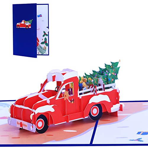 3D Weihnachtskarte Baum Auto Karten Überraschung geheimnisvoll für Kinder Mädchen Jungen Festival Geschenk 3D Weihnachtskarte von AGONEIR