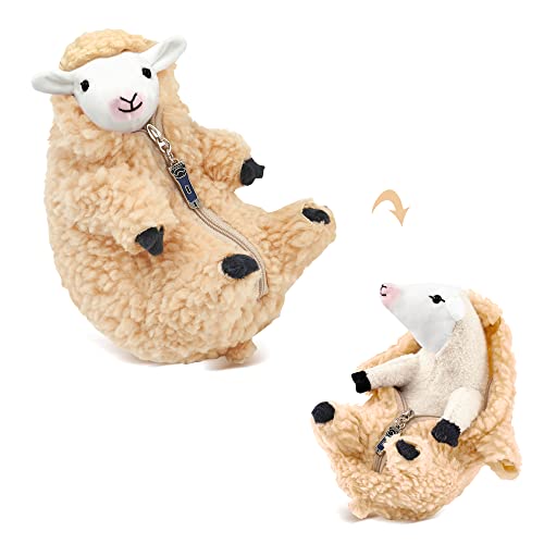 Kawaii Geschorenes Schaf Kuscheltier Plüschtier - Süße Geschenk Ziege Plush Stofftier Plüsch Spielzeug - Lustige Ostern Weihnachten Valentinstag Geburtstag Geschenke für Kinder Frauen Mädchen Jungen von AGRIMONY