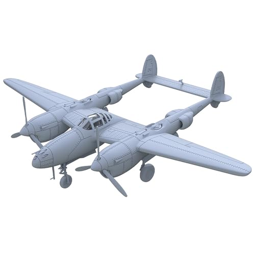 1/100 Maßstab 3D Militärmodell P-38L-5-LO Lightning – Unbemaltes Harzmodell des US-Kampfjets Aus Dem Zweiten Weltkrieg, Detaillierte Nachbildung Zum Selberbauen von AGSDGAWD