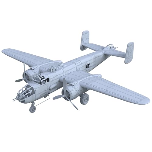 1/100 Maßstab 3D Militärmodell U.S. Navy B-25J-1 Mitchell Bomber Kampfjet Unbemaltes Resinmodell Für DIY Miniatur-Modellsammlung von AGSDGAWD