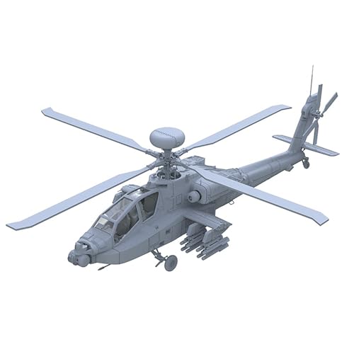 1/100 Maßstab 3D Militärmodell US AH-64D Apache – Unbemaltes Harzmodell des Angriffshubschraubers, Detaillierte Kampfhubschrauber-Nachbildung, DIY-Miniatur Mit Gussform von AGSDGAWD