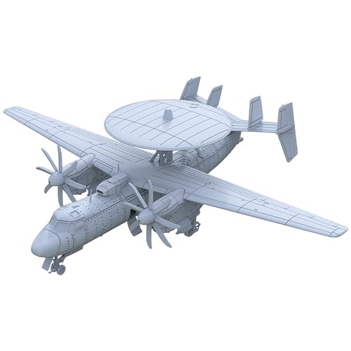 2 STK. 3D-Militärmodell, Maßstab 1/200, E-2C Hawkeye Frühwarnflugzeug, Ungefärbtes Harzmodell, US Navy Überwachungsflugzeug, DIY-Modell von AGSDGAWD