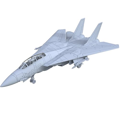 2 STK. 3D-Militärmodell, Maßstab 1/200, US Air Force F-14 Tomcat-Kampfjet Mit Gefalteten Flügeln, Ungefärbtes Harzmodell for Hobby-Schaukasten von AGSDGAWD