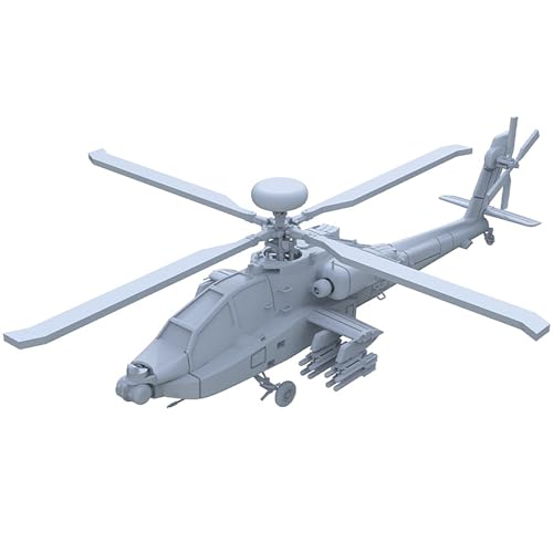 2 STÜCKE 3D-Militärmodell, Maßstab 1/200, US-Angriffshubschrauber AH-64D Gunship Attack, Unmontiertes, Ungefärbtes Harzmodell for Die Hobby-Sammlung von AGSDGAWD