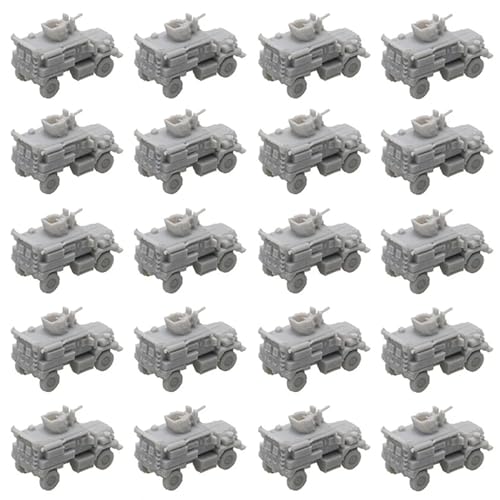 20 STÜCKE Panzer Modell Cougar 4x4 MRAP Bewaffnetes Auto Ungefärbtes Transportfahrzeug Modellset for Heimwerker(1/400 (14mm)) von AGSDGAWD