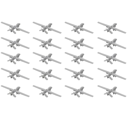 AGSDGAWD 20 STÜCKE DIY Modell MQ-1C Grey Eagle Modell Drohne Unmanned Aerial Vehicle Micro Mini Flugzeugmodell for Militärische Sammlung Hobby(1/2000(7mm)) von AGSDGAWD