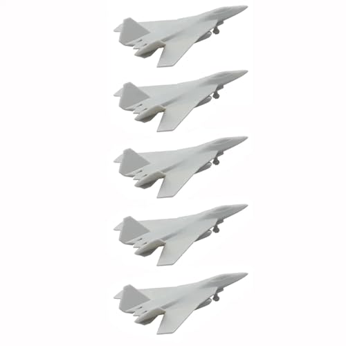 AGSDGAWD 5 STÜCKE Kampfflugzeugmodell F-52 Science Fiction Stealth-Kampfjet Mit Fahrwerk, Zu Öffnendem Flügel, Flugzeugmodell Im Maßstab 1/2000, 1/700, 1/350(1/350 (57mm)) von AGSDGAWD