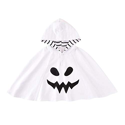 AGYMNX Baby Kinder Geist Umhang Mädchen Jungen Gespenst Kostüm Unisex Halloween Horrorkostüm Geisterkostüm Weihnachten Karneval Cosplay Performance Outfit weiß 2-3 Jahre von AGYMNX