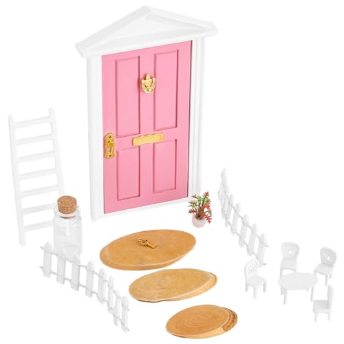 AHANDMAKER Feentürchen-Bausätze Puppenhaus Mini Möbel Dekoration Set DIY Puppenhaus Zubehör Vortäuschen von Requisiten Dekorations Kits Garten Miniatur Tisch Und Stuhl Set Für Party Puppenhaus von AHANDMAKER