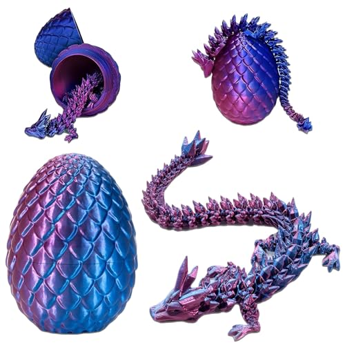 AHEJIOO 3D Gedruckter Beweglicher Drachen Spielzeug, Ostern Überraschungsei, 3D Gedrucktes Drachenei, 3D Drache, Drachen Figuren, Drachenei Mit Drache, für Autos, Büros, Häuser, Ostergeschenke Kinder von AHEJIOO