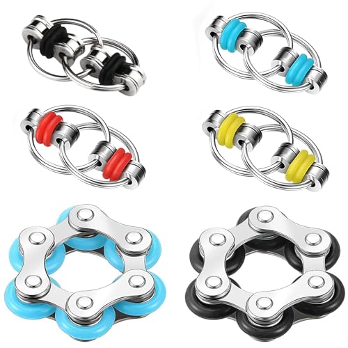 AHEJIOO 6 Stück Fidget Toys, Anti Stress Spielzeug, Adhs Hilfsmittel Spielzeug, Fidget Ring, Akupressur Ring, Fidget, Anti Stress, Fidget Toy, Fidget Toys Erwachsene von AHEJIOO