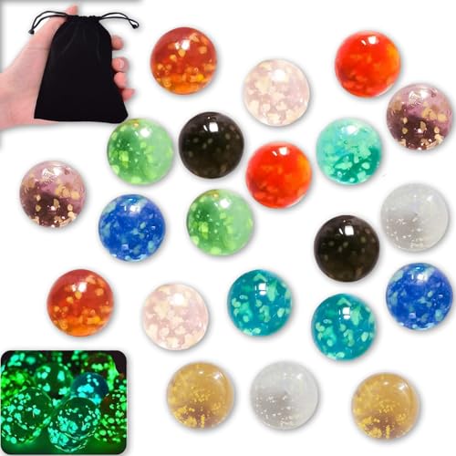 Mutmurmeln, 20 PCS 16mm Glaskugeln Im Dunkeln Leuchtend und 1 PCS Organizer (Kordelzug), Bunt, Fluoreszierende, Schwimmkugeln (Miniteich, DIY-Projekte), Leuchtende Spielzeug Für Kinder Und Dekoration Mutmurmeln, 20 PCS 16mm Glaskugeln Im Dunkeln Leuchtend und 1 PCS Organizer (Kordelzug), Bunt, Fluoreszierende, Schwimmkugeln (Miniteich, DIY-Projekte), Leuchtende Spielzeug Für Kinder Und Dekoration von AHEJIOO