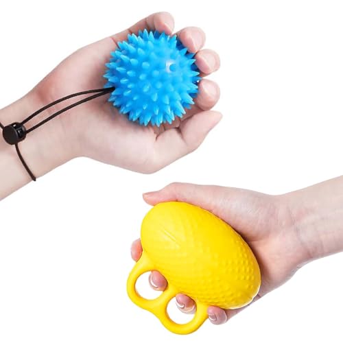 2 Stück Knetball für Hände Therapie, Handtrainer Ball, Kräftigung von Hand, Finger Training, stressball, Angstlinderung, Fingertrainer - Antistressball Massageball, Kräftigung von Hand von AHEJIOO