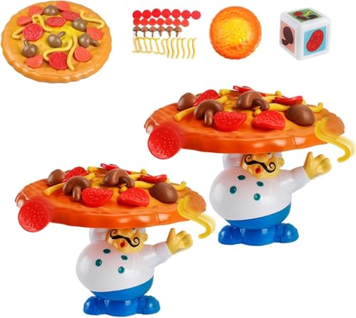 Tisch-Balance-Pizzaspiel, Topple-Pizza-Stapelspiel, Familienspiele für Stapeln für 2–4 Spieler, Topple-Pizza-Spielspielzeug, Stapel-Balance-Pizza-Spielzeug für Familienfeiern, Party-Geschenke für Gebu von AHENKEAIA