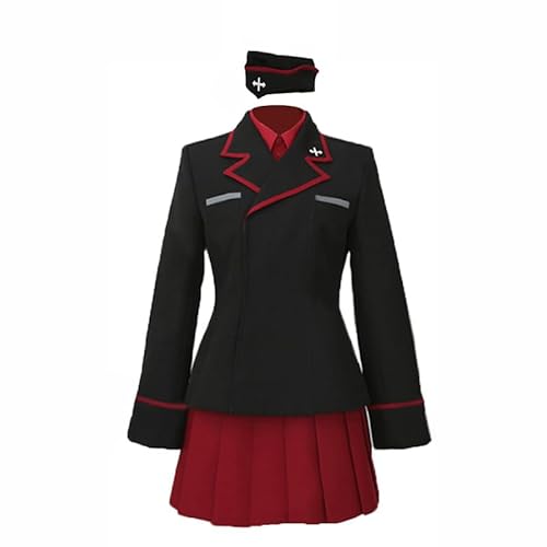 AHNAIXU Anime Mädchen und Panzer Maho Nishizumi Cosplay-Kostüm, Party, Halloween, Uniform, maßgeschneidert, Schwarz, XXL - XL von AHNAIXU