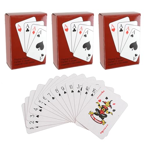 3 Decks Spielkarten,Mini Pokerkarten,Kleine Spielkarten,Mini Kartenspiel,Doppelkopf Spielkarten,Miniatur Pokerkarten,Zauberkarten,für Kinder Erwachsene Familien Party Kartenspiel Karten Reisespiel von AHQiZFX