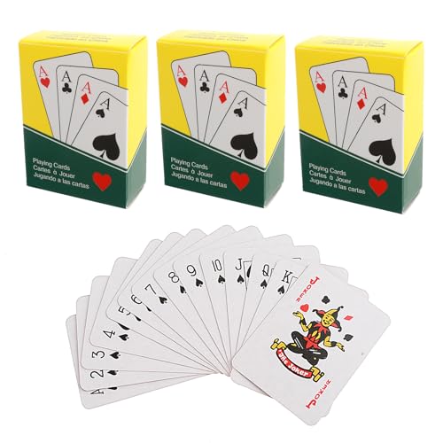 AHQiZFX 3 Deck Spielkarten,Kleine Spielkarten,Mini Kartenspiel,Doppelkopf Spielkarten,Miniatur Pokerkarten,Zauberkarten,für Kinder Erwachsene Familien Party Kartenspiel Karten Reisespiel Partygeschenk von AHQiZFX