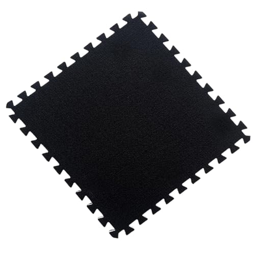 Bodenmatte Puzzleschaumstoff Baumwollleinen mit Rand, Quadratische Puzzlematte, für Zuhause Spielzimmer Yoga oder Fitnessstudio (60 X 60 X 1 cm)(Black,9p) von AHTCPO