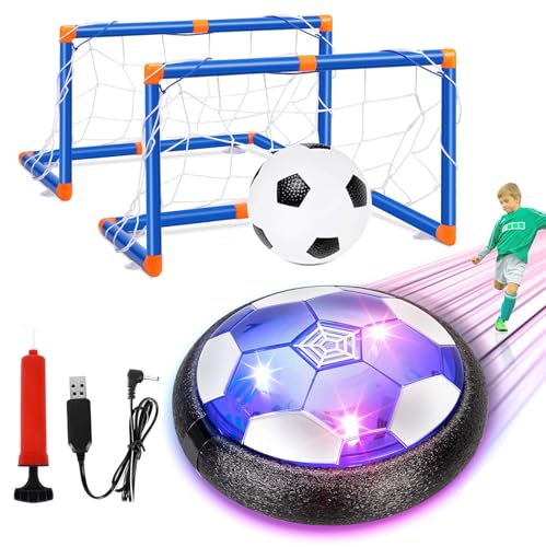 Fussball Spielzeug Set, Kinder Spielzeug Fußball , Wiederaufladbar Hover Football Mit Aufblasbar Ball Fussball, LED-Licht Air Power Fussball, Kinder Fußballtore, Drinnen Und Draußen Spielzeuggeschenke von AHYDFSR