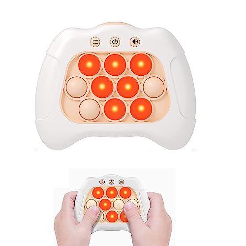 Quick Push Spiel, Pop It Fidget Elektronisches Sensorspiel, Bubble Sensory Squeeze Toys, Push Bubble Fidget, Light Up Game,Dekompressions Spielzeug Machine Geschenk für Kinder und Erwachsene (White) von AICARGER