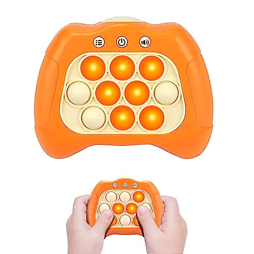 Quick Push Spiel, Pop It Fidget Elektronisches Sensorspiel, Bubble Sensory Squeeze Toys, Push Bubble Fidget, Light Up Game,Dekompressions Spielzeug Machine Geschenk für Kinder und Erwachsene （Orange） von AICARGER