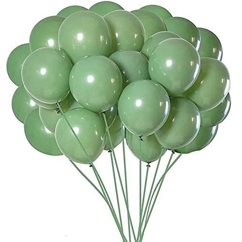 AIDIRui 100 StüCk GrüNe Luft Ballons Oliv GrüNe Luft Ballons Eukalyptus Party Latex Ballon 12 für Frauen MäNner Geburtstag Baby Hochzeit von AIDIRui