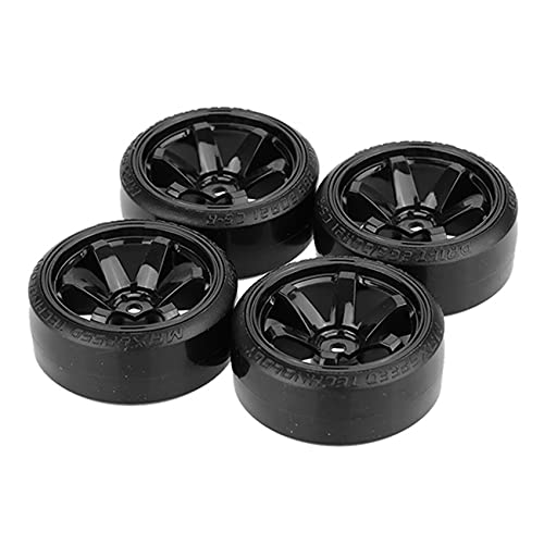 AIDIRui 4 StüCk Auto Reifen Felge Hartes Rad Reifen für 1/10 Driften RC Auto Schwarz von AIDIRui