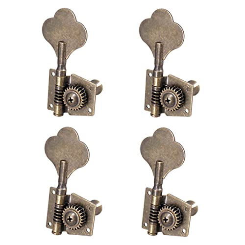 AIDIRui Vintage Open Bass Guitar Tuning Key Pegs Machine Heads Tuner 4R für 4 Saiten Bass Bronze von AIDIRui