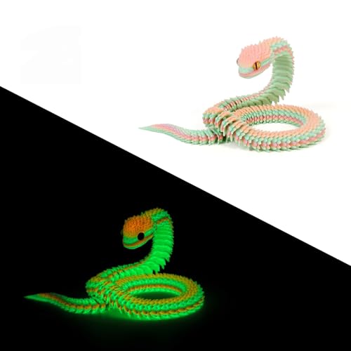 3D Gedruckte Schlangen Spielzeug,3D Gedruckte Tiere Beweglich,3D Printed Snake,Flexible 3D Gedruckte Schlangen Spielzeug,3D Gedruckte Dekorationen Für Büro Und Zuhause. (B) von AIDODIA