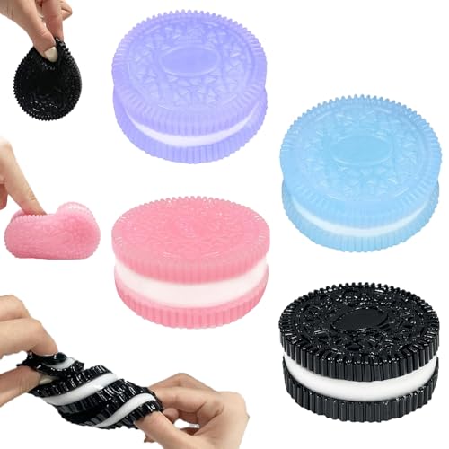 4 Stück Squishy Anti Stress Spielzeug Keks - Taba Squishy Squeeze Toy, Keks Stressabbauspielzeug, Fidget Spielzeuge, Süße Squishy Stressballs, Fidget Spielzeuge Geschenke für Jungen und Mädchen von AIDODIA