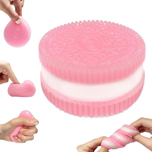 Anti Stress Spielzeug Keks - Taba Squishy Squeeze Toy, Süße Squishy Stressballs, Fidget Spielzeuge, Squishy Ultraweiches Biscuit Stress Relief Spielzeug, Geschenke für Jungen und Mädchen (Rosa) von AIDODIA