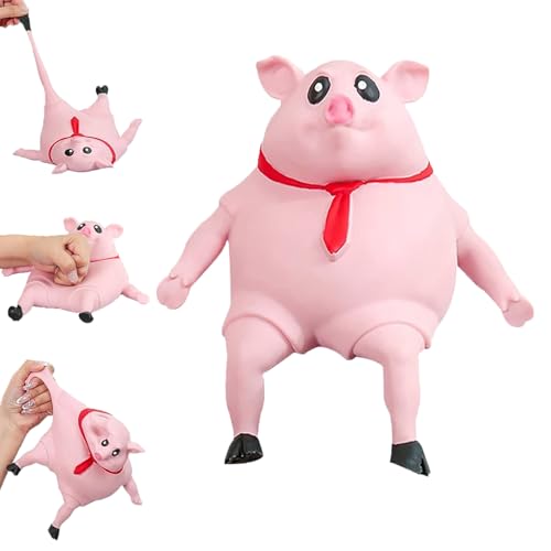 Stress Schwein Stress Spielzeug,Schweine Antistress Spielzeug, Anti Stress Schwein Rosa, Kreatives Dekompressions Piggy,Squishy Squeeze Toys Fidget Toys Reisespielzeug wutschwein (9*9 200g) von AIDODIA