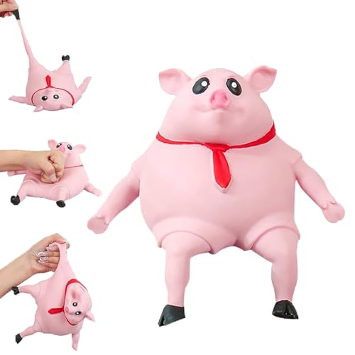 Stress Schwein Stress Spielzeug,Schweine Antistress Spielzeug, Anti Stress Schwein Rosa, Kreatives Dekompressions Piggy,Squishy Squeeze Toys Fidget Toys Reisespielzeug wutschwein (15*15 500g) von AIDODIA